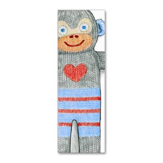 Sock Monkey Mini Bookmark Business Cards