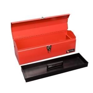 Excel Portable Steel Tool Box, Red, 19.1 in. W x 6.1 in. D x 6.5 in H, Each TB101 Red