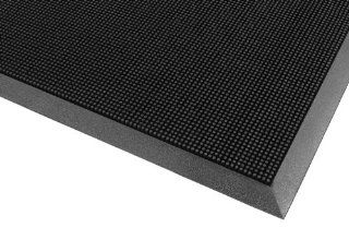 Notrax 345 Rubber Brush Styrene Butadiene Rubber Entrance Mat, For Construction Traffic Area and Municipal Buildings, 24" Width x 32" Length x 5/8" Thickness, Black