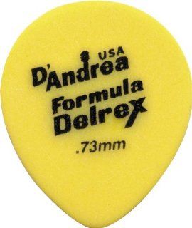 D'Andrea 347 Rounded Teardrop Delrex Delrin Guitar Picks One Dozen Yellow .73MM Musical Instruments