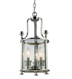 Z Lite 134 3 Wyndham Three Light Pendant, Metal Frame, Chrome Finish and Clear Shade of Glass Material   Ceiling Pendant Fixtures  