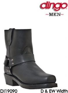 Dingo Boots Rev Up Short Leather Zipper Harness DI19090 Mens Black Shoes