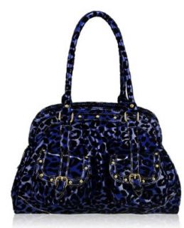 Ladies Blue Leopard Print Handbag Shoulder Bag Shoes