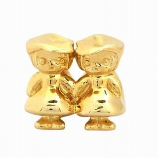 De Buman Gold plated Silver Girl Twins Charm Bead De Buman Silver Charms