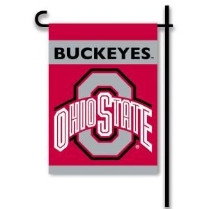 BSI Products NCAA 13 in. x 18 in. Ohio State 2 Sided Garden Flag Set with 4 ft. Metal Flag Stand 83055