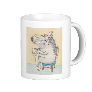 Humorous Warthog doing Embroidery Coffee Mug