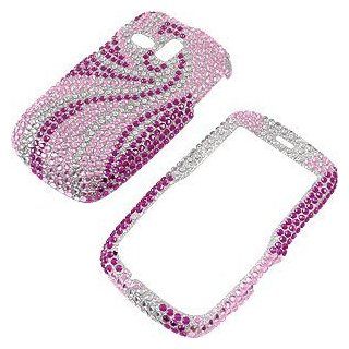 Rhinestones Protector Case for Samsung Freeform SCH R351 / R350 Swirl Pink Full Diamond Cell Phones & Accessories