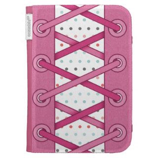 Cute Girly Pink Colorful Shoe Laces Kindle Cover