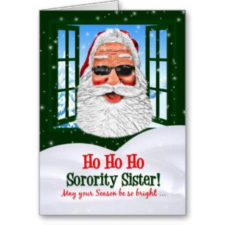 for a Sorority Sister Cool Santa Christmas Cards