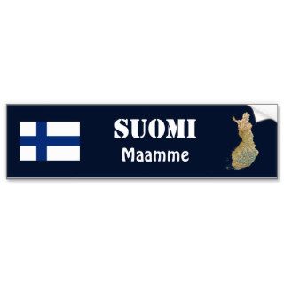 Finland Flag and Map Bumper Sticker