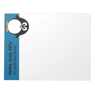 cute cartoon penguin with blue background memo notepads