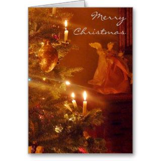 Candlelit Tree with Angel Christmas Card