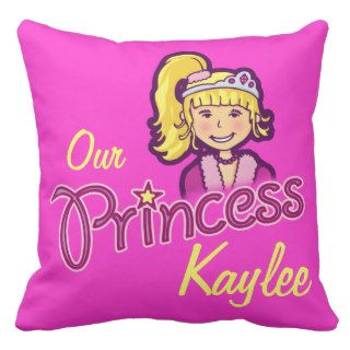 Blonde girl little star princess name pillow