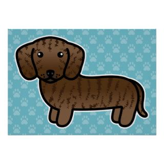 Brindle Smooth Coat Dachshund Poster
