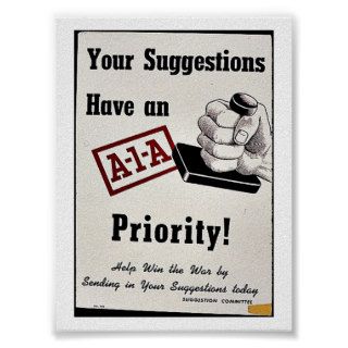 Your Suggestions Have An A 1 A Priority Print