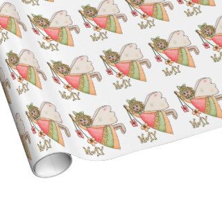 May Angel Birthday wrapping paper