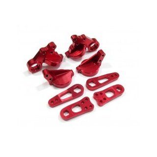 GPM Racing #CR027R Aluminum Front / Rear Spring Holder 8 Pieces Set Red for Tamiya CR01 Toys & Games
