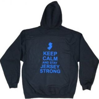 Ryott Designs Adults Keep Calm and Stay Jersey Strong Hooded Sweatshirt Clothing