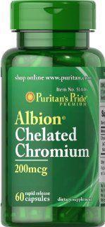 Puritan's Pride 2 Pack of Albion Chelate Chromium 200 mcg Puritan's Pride Albion Chelate Chromium 200 mcg  60 Rapid Release Capsules Health & Personal Care