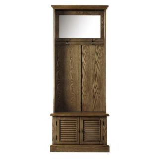 Home Decorators Collection Shutter 74.5 in. H x 42 in. W Weathered Oak Hall Tree 1157420930