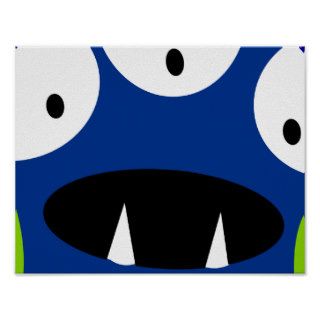 funny cute  monster face print