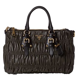 Prada 'Gaufre' Olive Nappa Leather Tote Bag Prada Designer Handbags