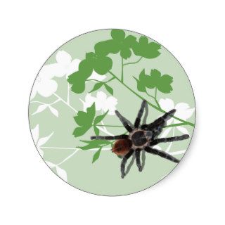 tarantula spider on dogwood blossom design sticker