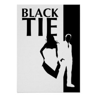 black tie affair  man & woman silhouette posters