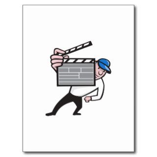 Director With Movie Clapboard Cartoon Post Cards