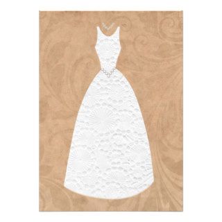 Bridal Shower Vintage White Wedding Dress Custom Invitation