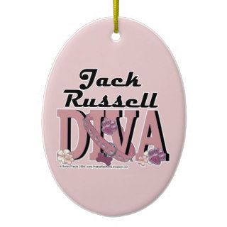 Jack Russell DIVA Christmas Tree Ornaments