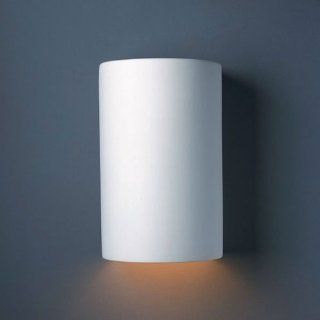 Justice Design Group Lighting CER 1260 BIS Wall Sconce with Ceramic Bisque Shades, White    