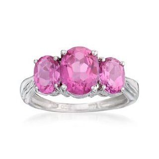 3.50 ct. t.w. Pink Topaz Ring in 14kt White Gold. Size 6 Jewelry Products Jewelry