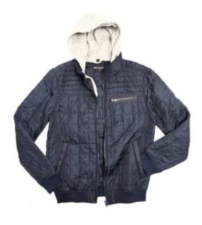P&C Peek & Cloppenburg Men's Quilted Hoodie Jacket, Darkblue Clothing