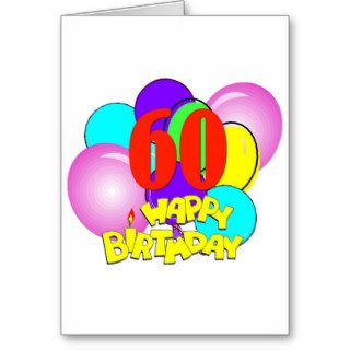 60th Birthday Balloons Card