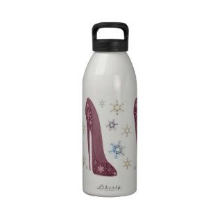 Christmas Stiletto Shoes and Snowflakes Art Reusable Water Bottles