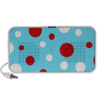 Bright Teal Turquoise Red White Polka Dots Pattern Speaker System