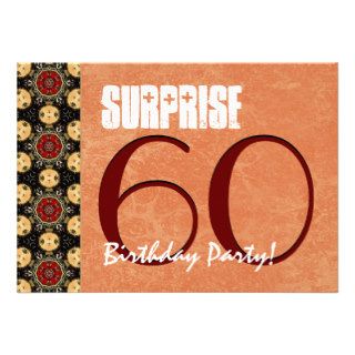 60th Surprise Birthday Earth Tones With Salmon V1 Cards