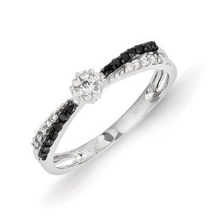 14k White Gold w/ Black and White Diamond Ring. Carat Wt  0.22ct Jewelry