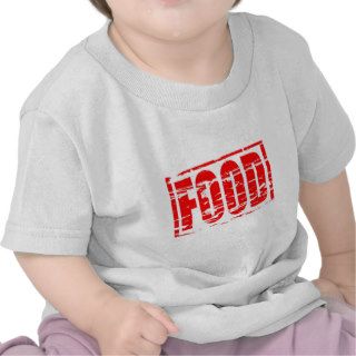 Food red rubber stamp effect t shirts