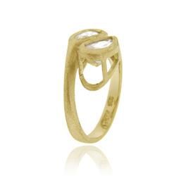 Icz Stonez 18k Gold over Sterling Silver Cubic Zirconia Pear cut Crossover Ring ICZ Stonez Cubic Zirconia Rings