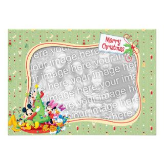 Mickey and Friends Merry Christmas Card Personalized Announcements
