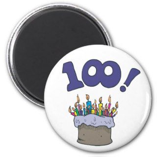 100th Cake Fridge Magnet