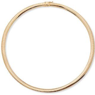 PalmBeach Jewelry Omega Link Choker Necklace in Yellow Gold Tone 16" Jewelry