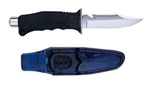 New 420 Stainless Steel Scuba Diving Knife   Pointed (Blue)  Divers Knives And Shears  Sports & Outdoors