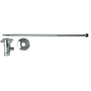 3/8 in. O.D x 15 in. Copper Corrugated Toilet Supply Lines with Cross Handle Shutoff Valves in Polished Chrome I308 CP