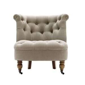 Home Decorators Collection Flanders 32 in. W Tufted Natural Linen Accent Chair 1272400400