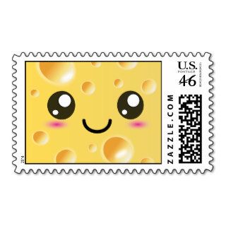 Cute Kawaii Happy Cheese Postage Stamp
