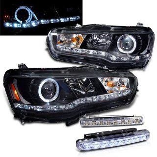 2011 MITSUBISHI LANCER HALO PROJECTOR HEAD LIGHTS HEADLIGHTS + LED BUMPER LAMPS Automotive