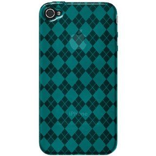 Amzer Luxe Argyle High Gloss TPU Soft Gel Skin Case for iPhone 4   Blue   Fits AT&T iPhone Cell Phones & Accessories